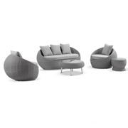 Newport Outdoor Grey Wicker  Lounge Suite with Tables gallery detail image