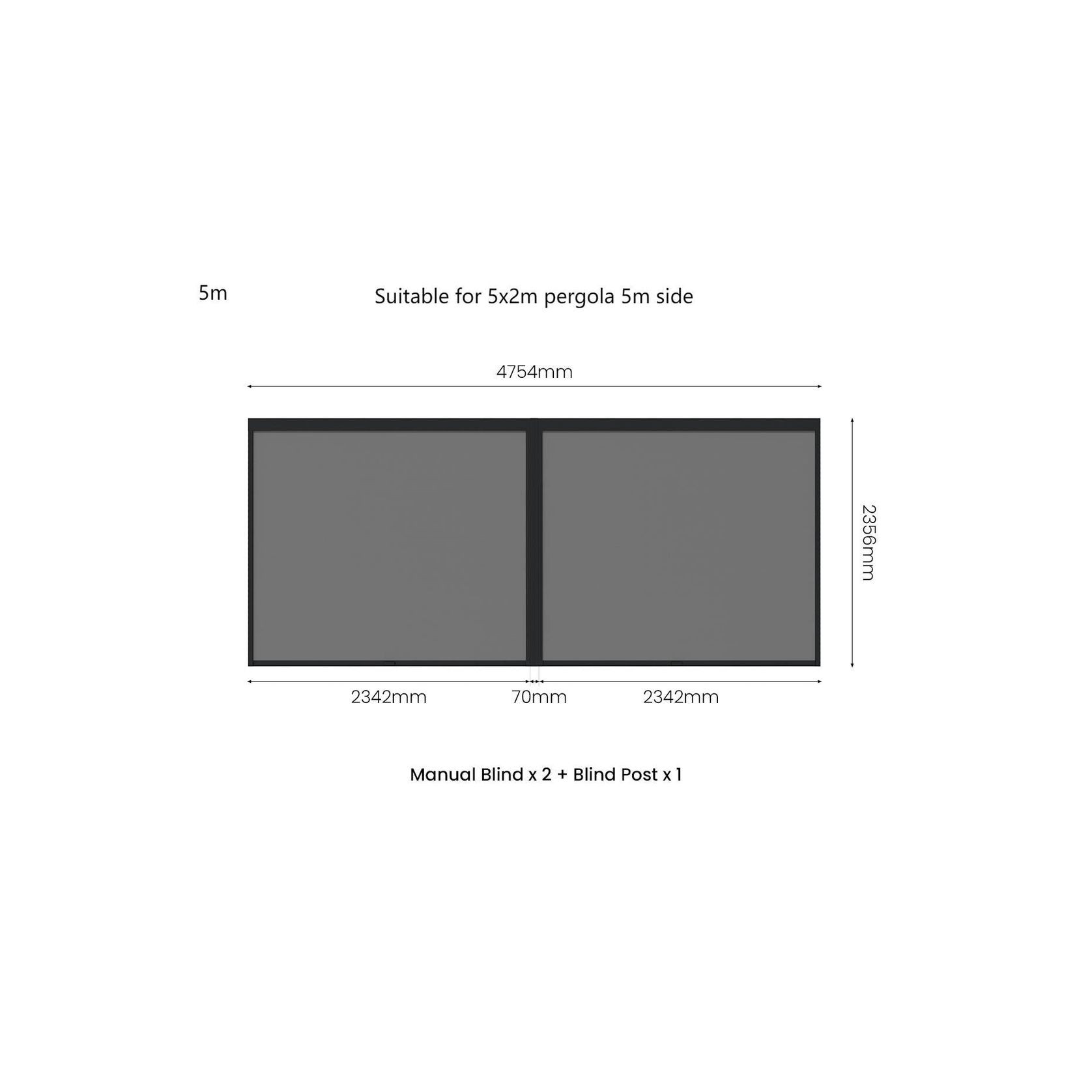 Retractable Shade Blind For Baltic Freestanding Pergola 2.0 gallery detail image