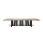 VIDAL Boardroom Table 3.6cm x 1.2m - Warm Oak & Black gallery detail image