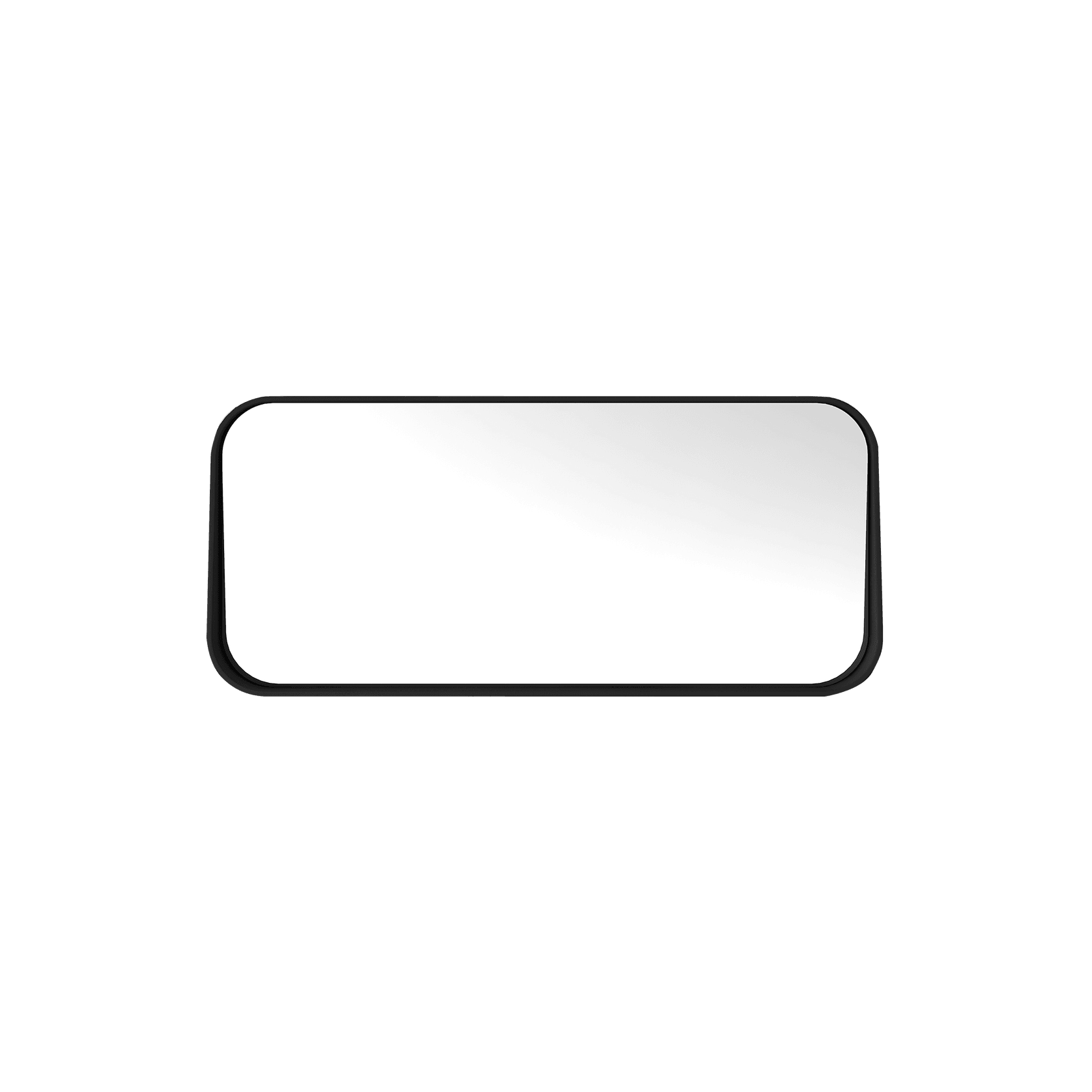 1100mm Rectangle Matte Black Mirror With Shelf gallery detail image