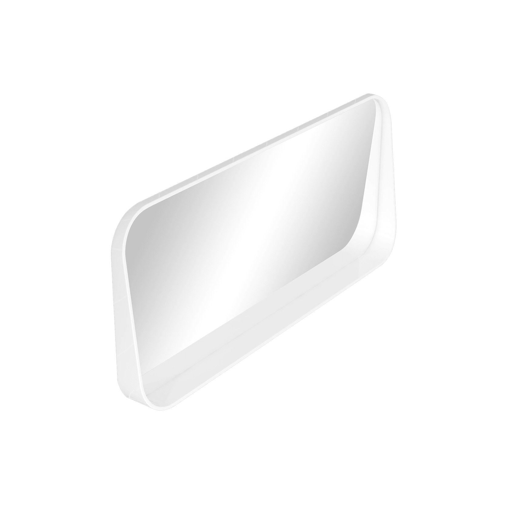 1100mm Rectangle Matte White Mirror With Shelf gallery detail image