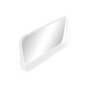 1100mm Rectangle Matte White Mirror With Shelf gallery detail image
