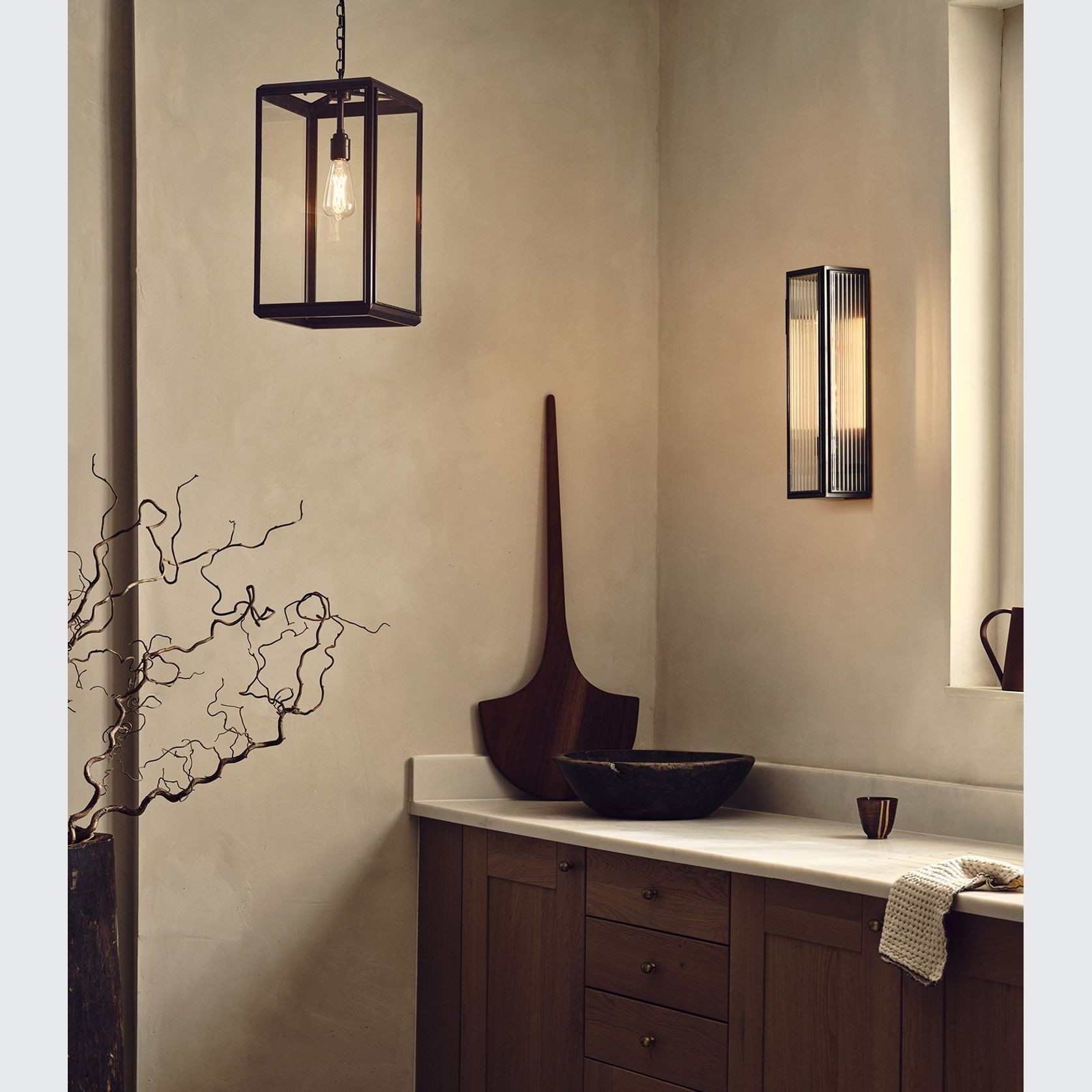 Ash Reeded Wall Light gallery detail image