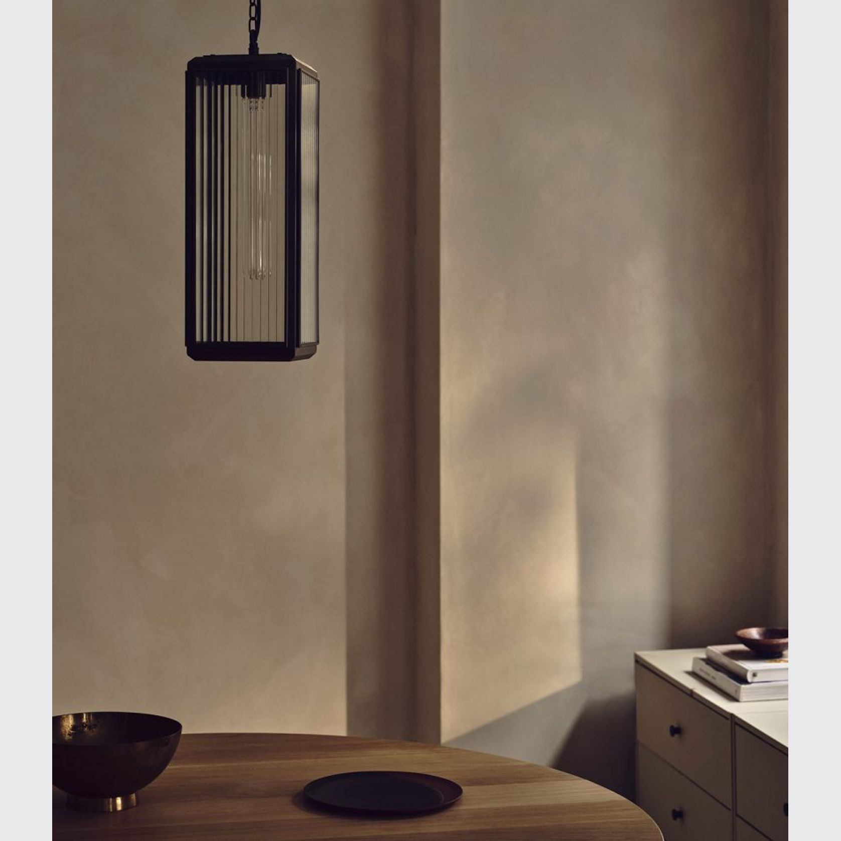 Lilac Reeded Pendant Light gallery detail image