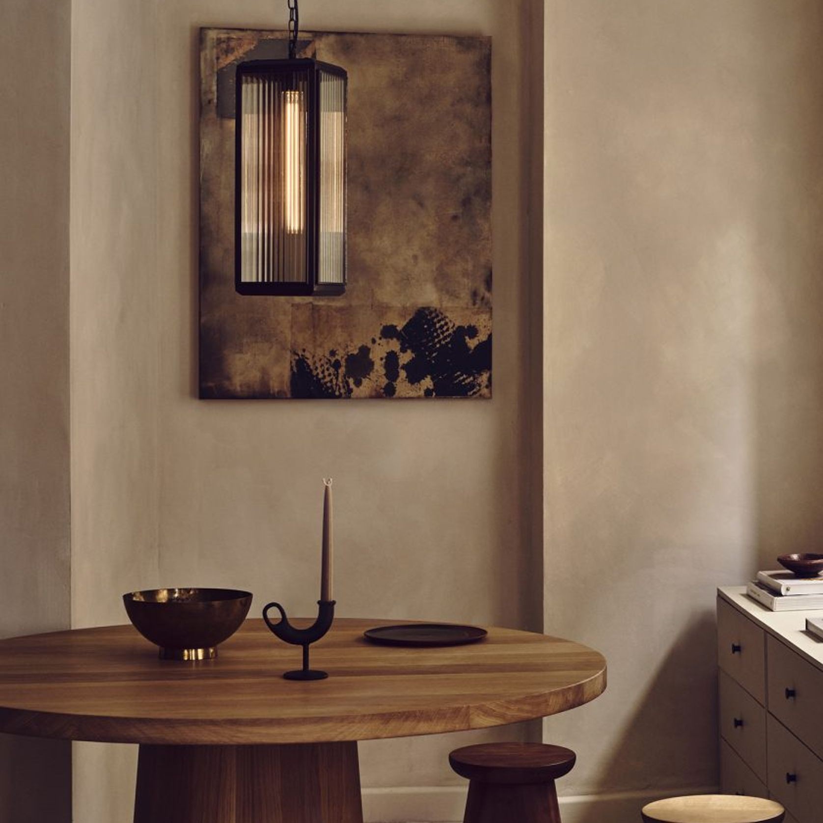 Lilac Reeded Pendant Light gallery detail image