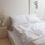 100% Stonewashed Cotton Sheet Set- White gallery detail image