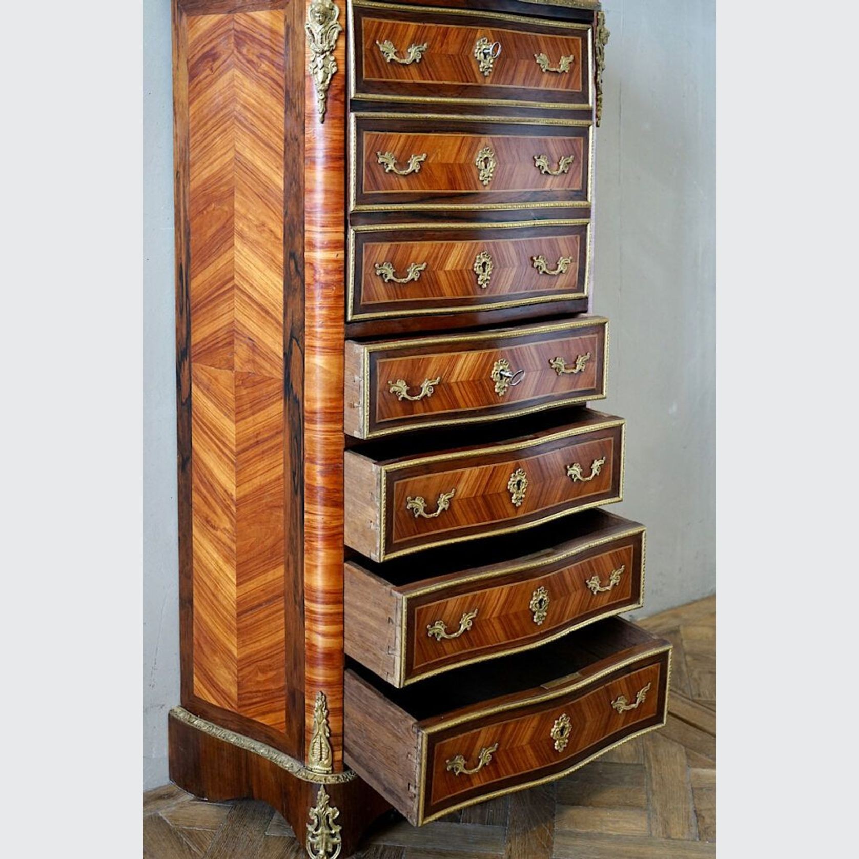 French Regence Marquetry Secretaire gallery detail image