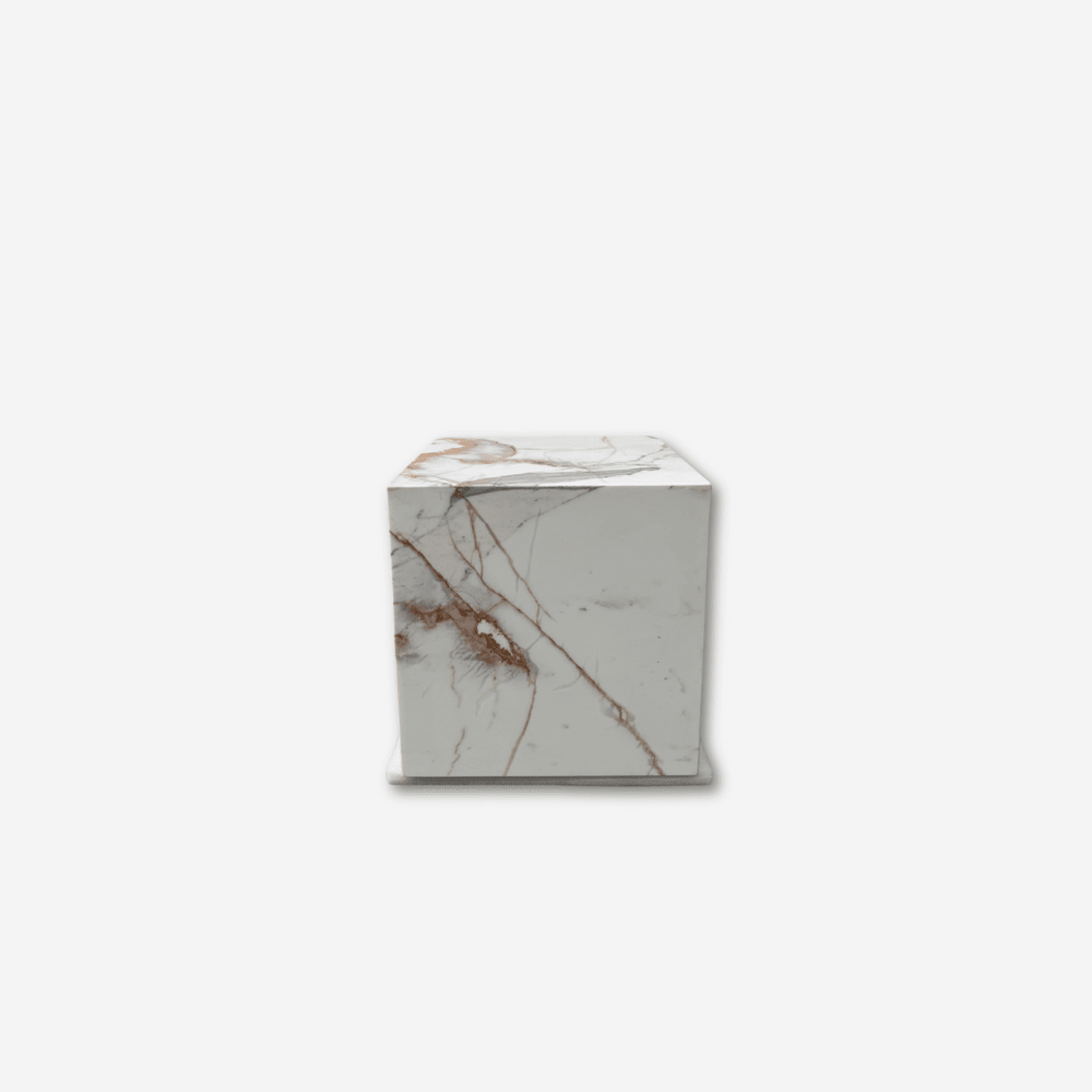 Cube Side Table - Gold Calacatta Marble | Natural Stone Co. gallery detail image