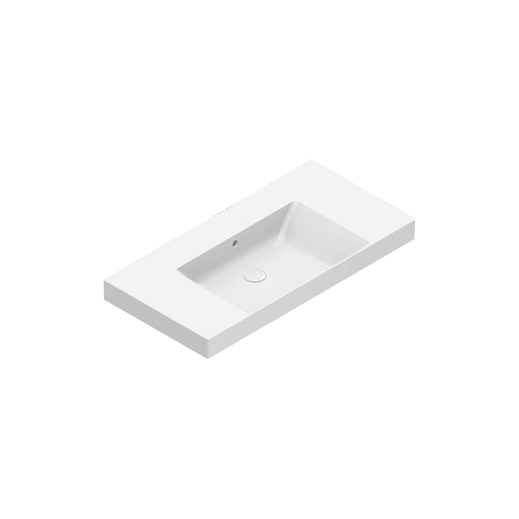 Zero 100 Centre Basin No Taphole Gloss White gallery detail image