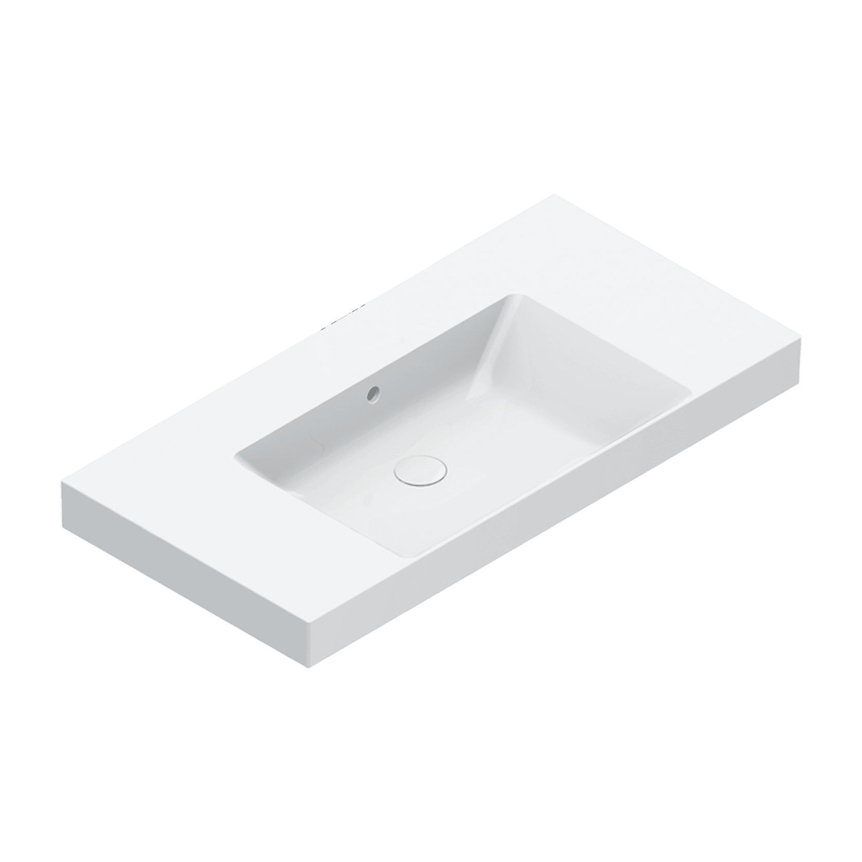 Zero 100 Centre Basin No Taphole Gloss White gallery detail image