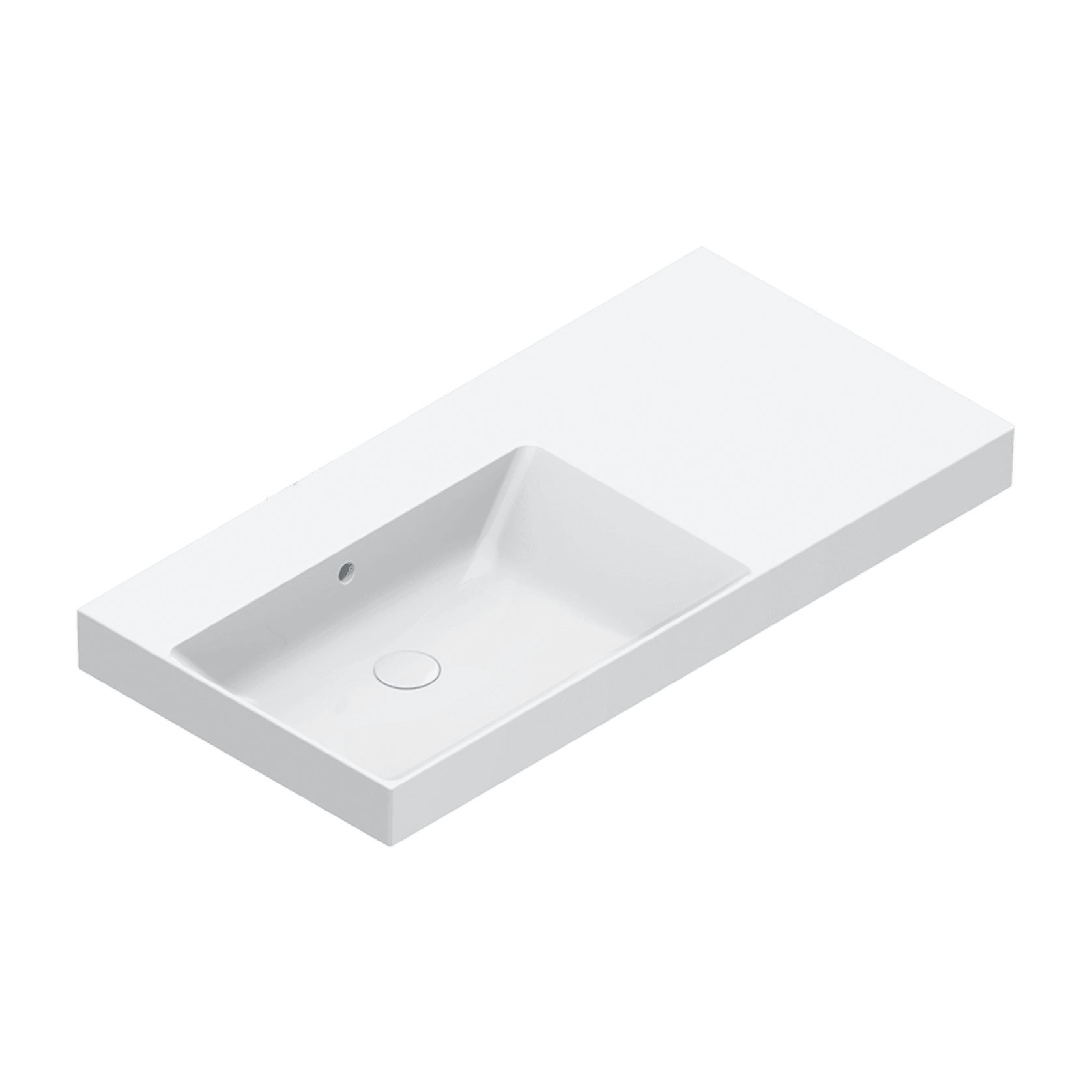 Zero 100 Left Basin No Taphole Gloss White gallery detail image