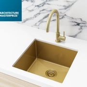 Kitchen Sink - Single Bowl 450 x 450 - Bronze Gold gallery detail image