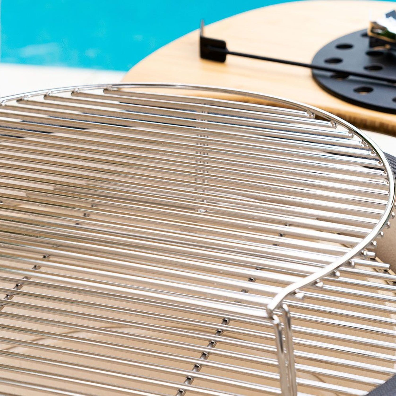 21-Inch Kamado Ceramic Charcoal Grill With Silver Rolling Cart gallery detail image