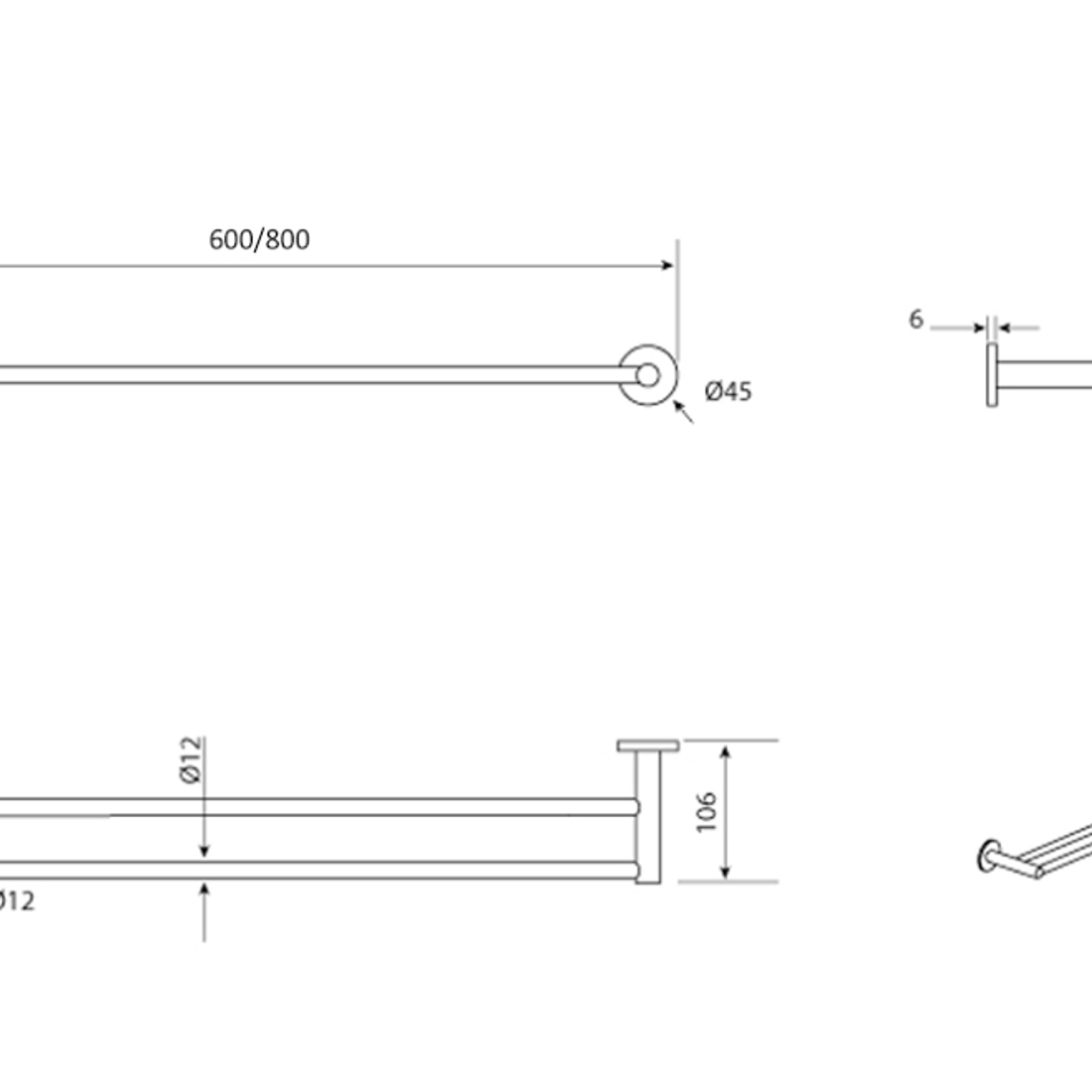 Mica Double Towel Rail gallery detail image