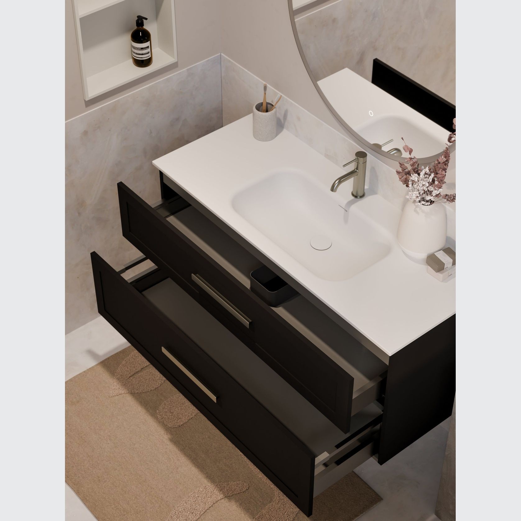 Lineare 1200 Loft Double Drawer Vanity gallery detail image
