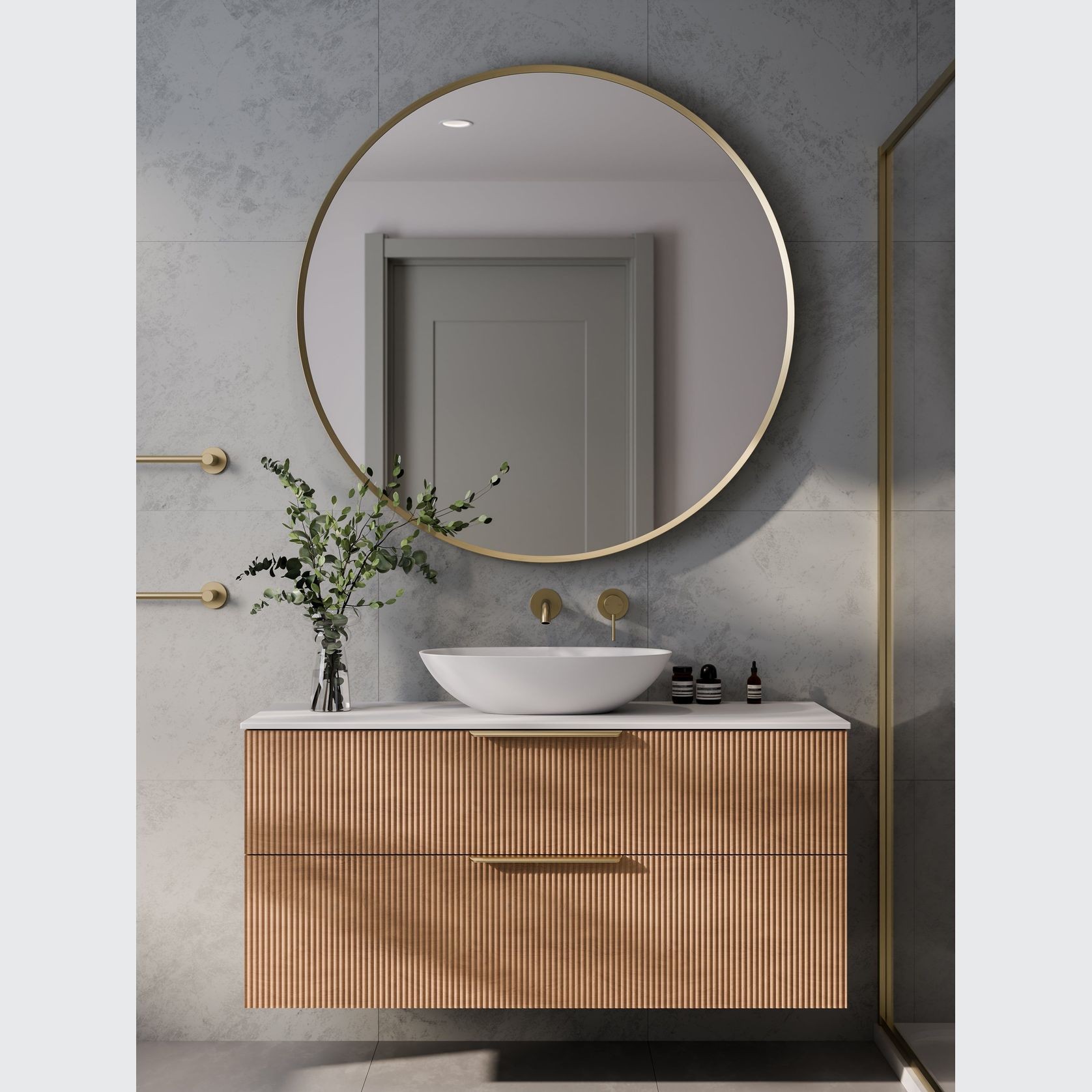 Lineare 1200 Pillar Double Drawer Vanity gallery detail image