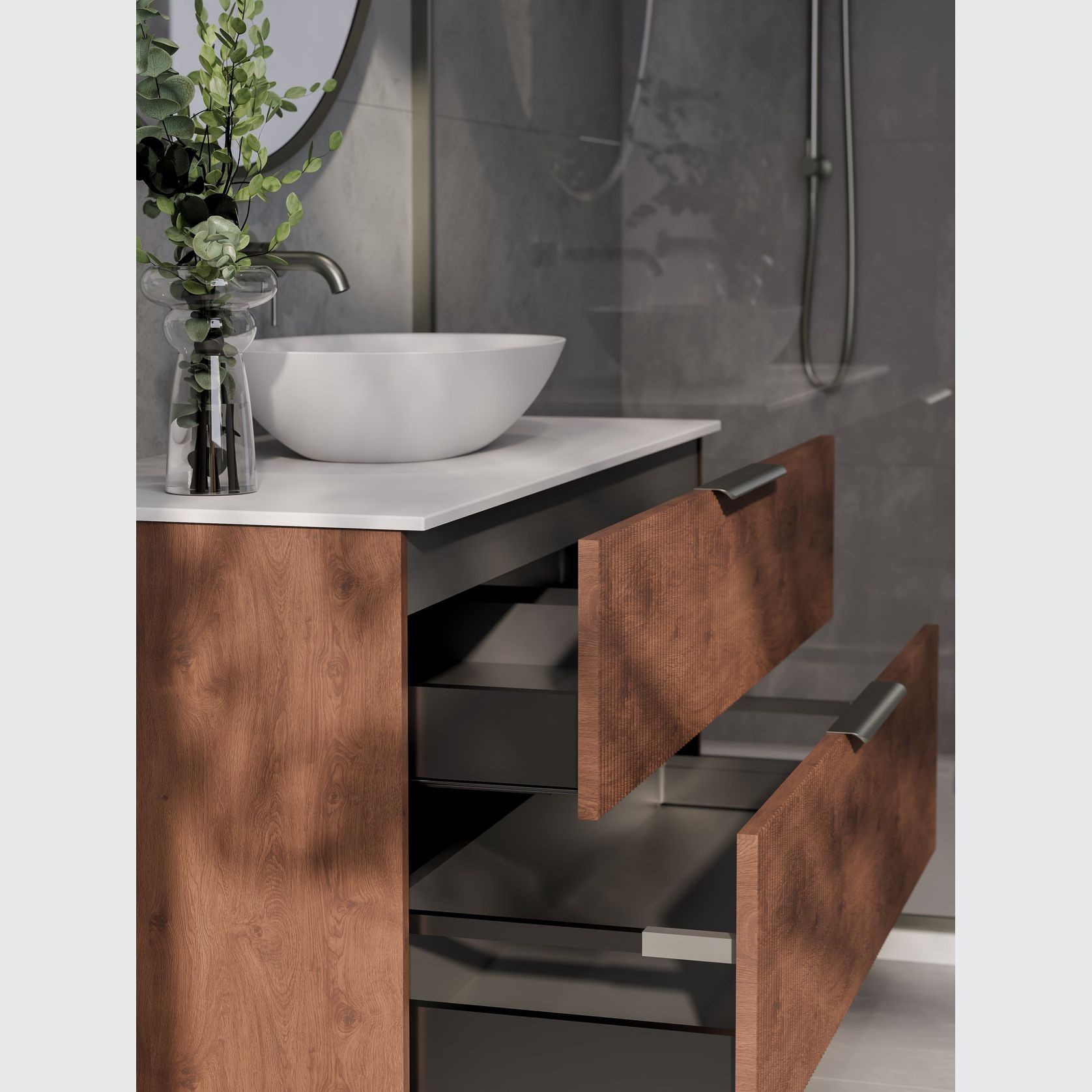 Lineare 1200 Pillar Double Drawer Vanity gallery detail image