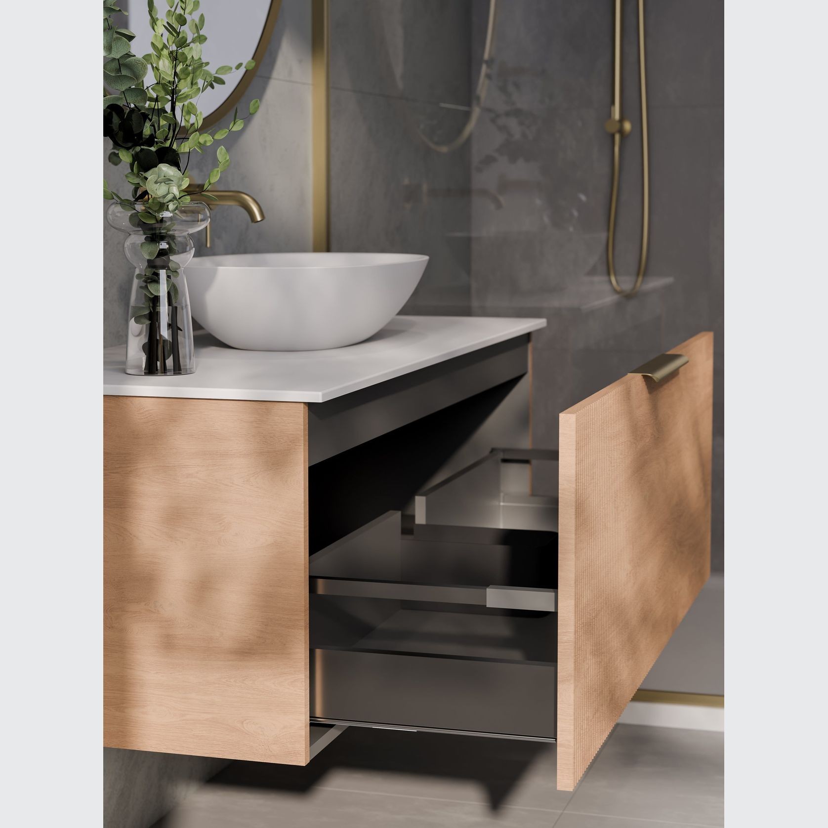 Lineare 1200 Pillar Single Drawer Vanity gallery detail image