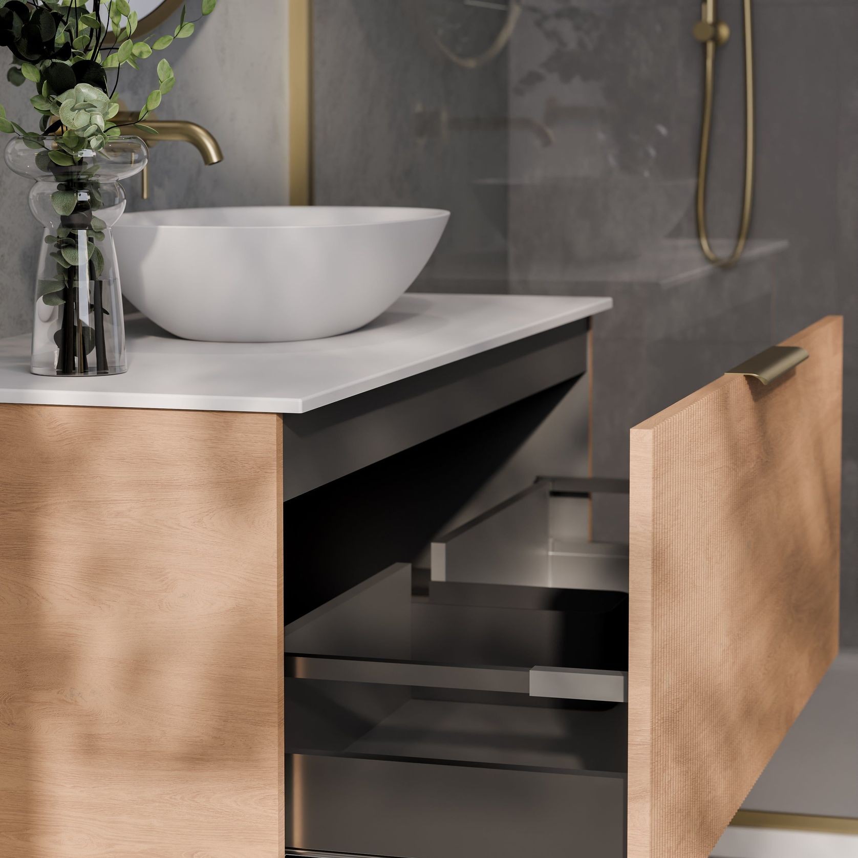 Lineare 1200 Pillar Single Drawer Vanity gallery detail image