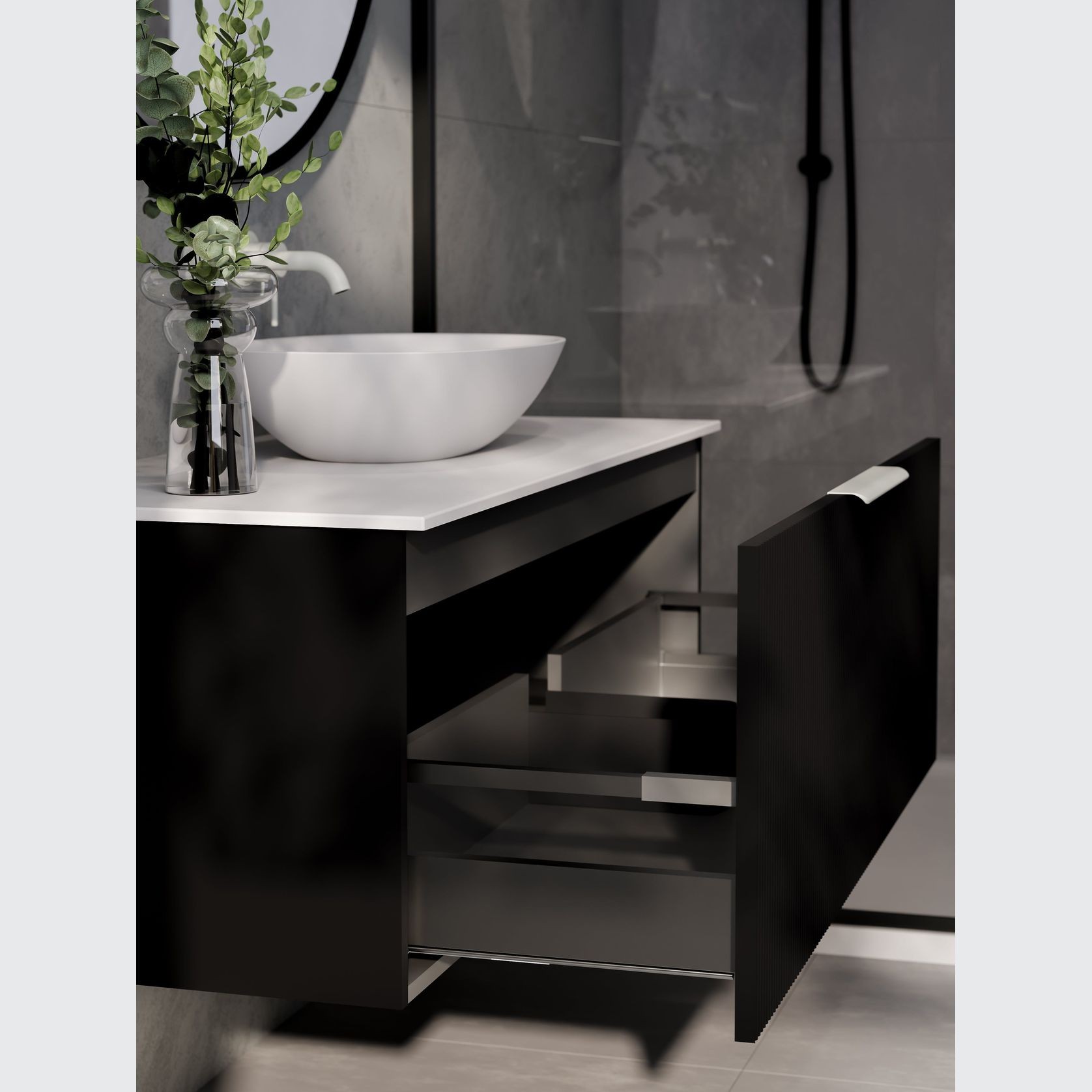 Lineare 1200 Pillar Single Drawer Vanity gallery detail image