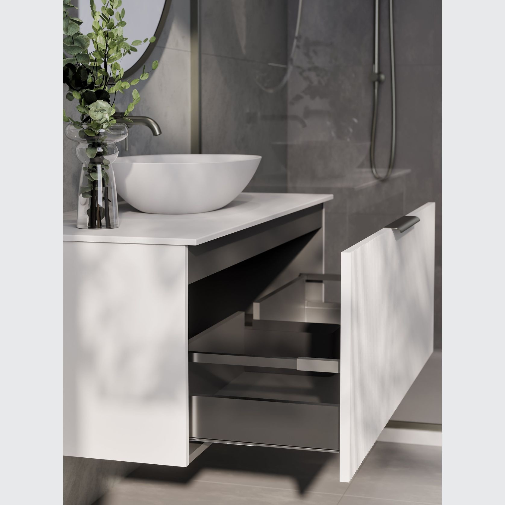 Lineare 1200 Pillar Single Drawer Vanity gallery detail image