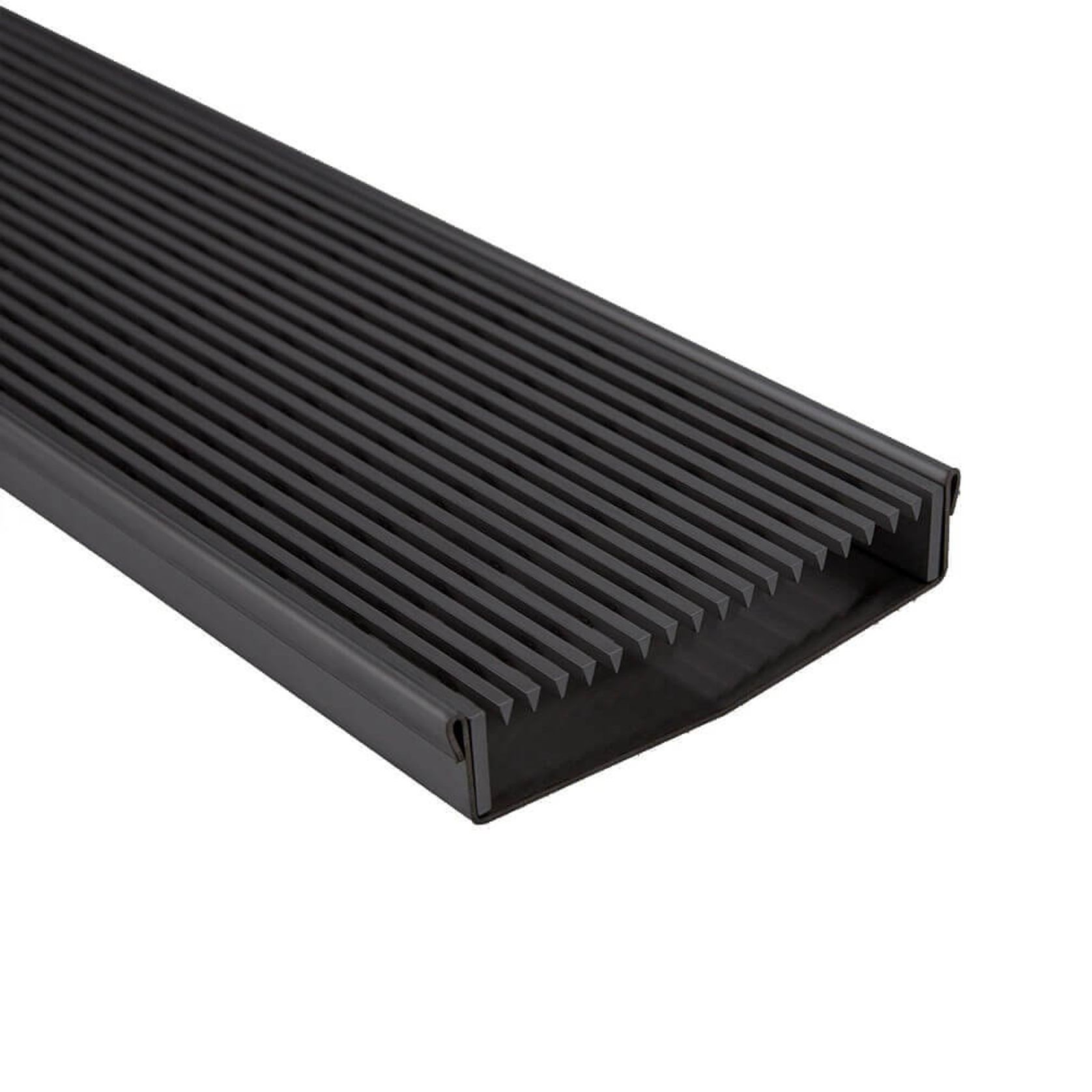 Outdoor Low Profile Linear Grate - Wedge Wire - 120mm - Matte Black - Custom Length and Outlet gallery detail image