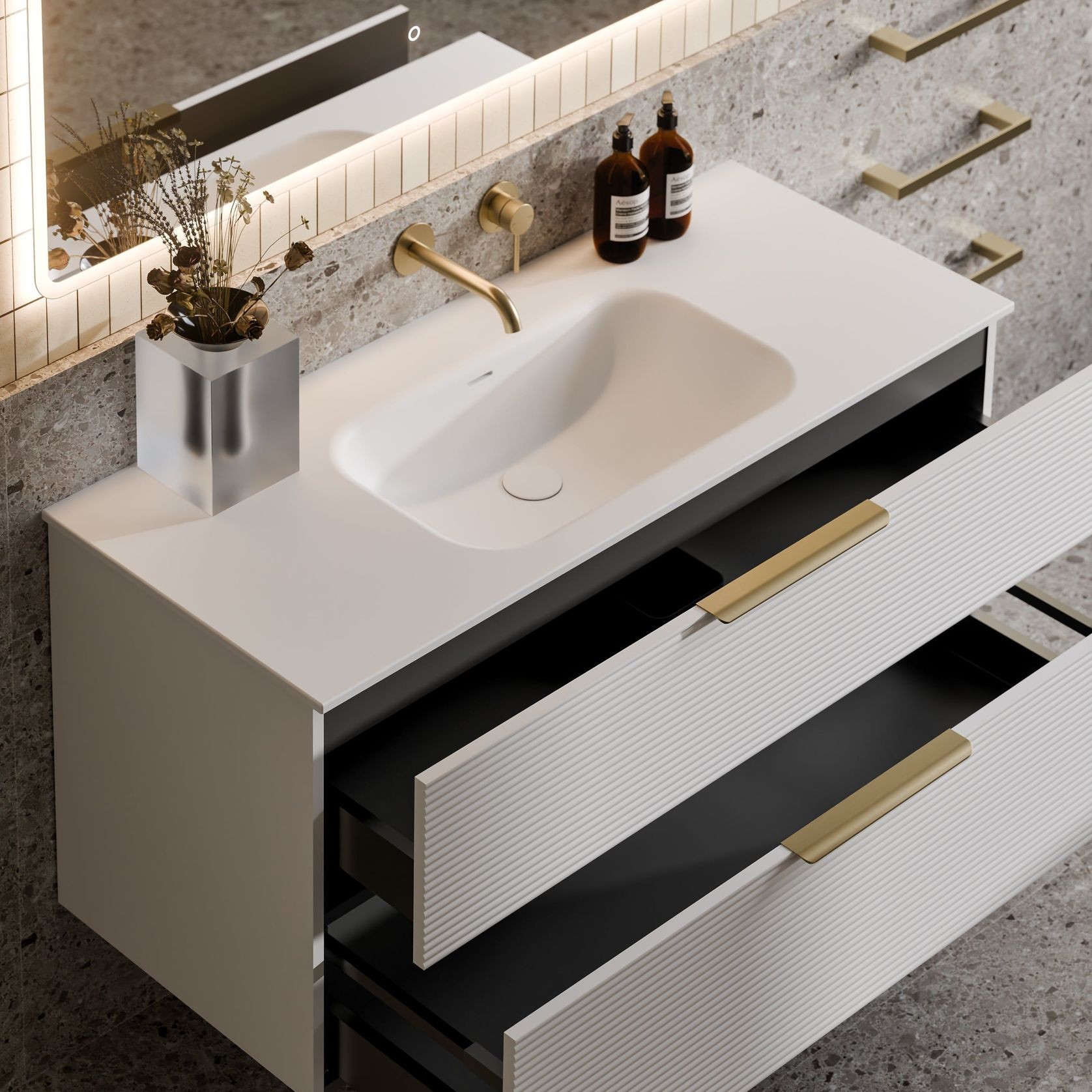 Lineare 1200 Orchard Double Drawer Vanity gallery detail image