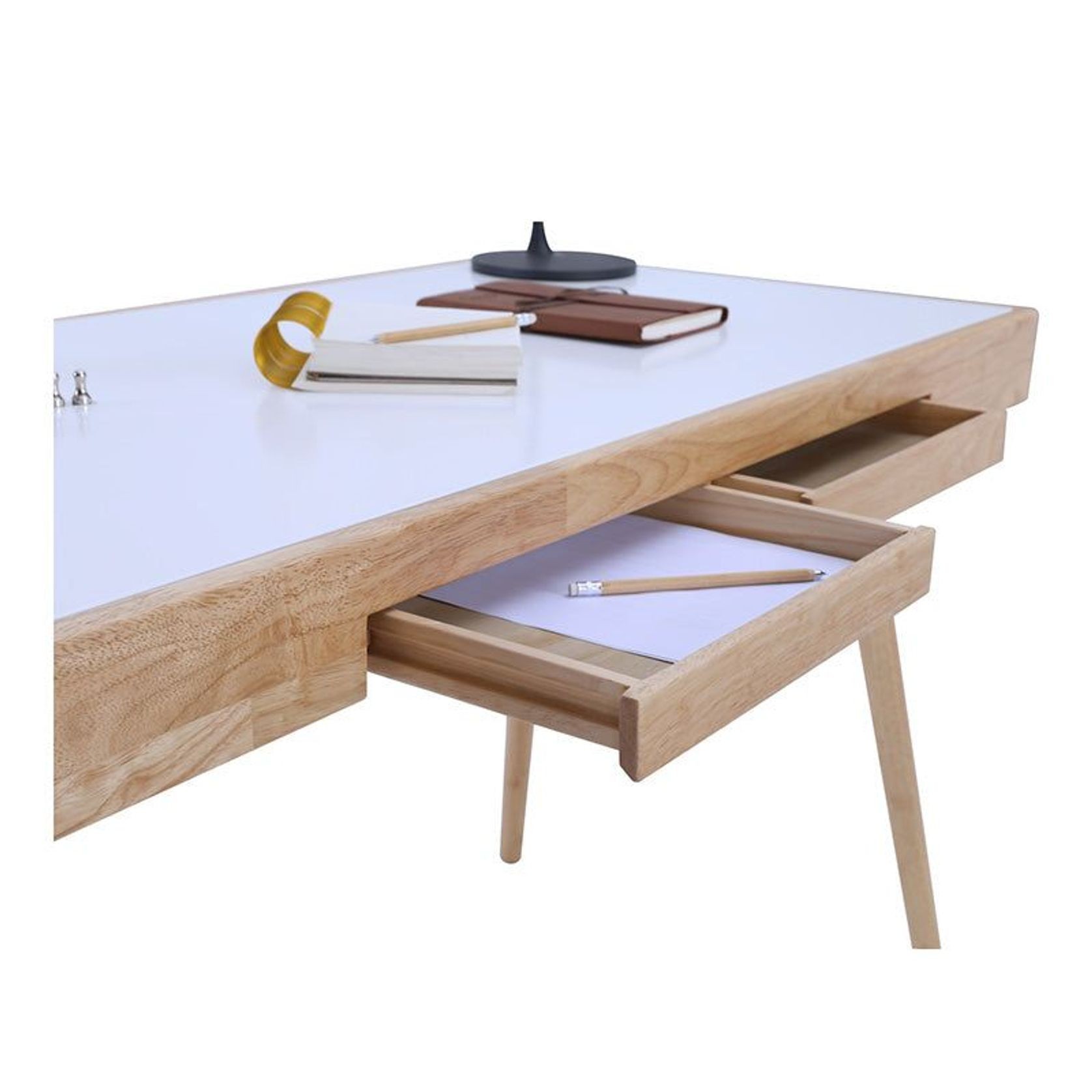 RETH Study Desk 120cm - Natural & White gallery detail image