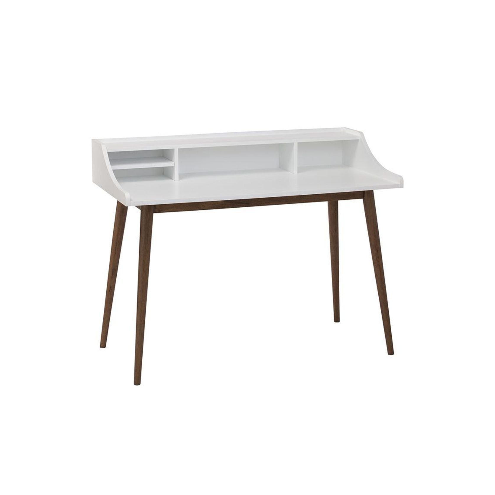 LAGOM Study Desk 120cm - White & Walnut gallery detail image