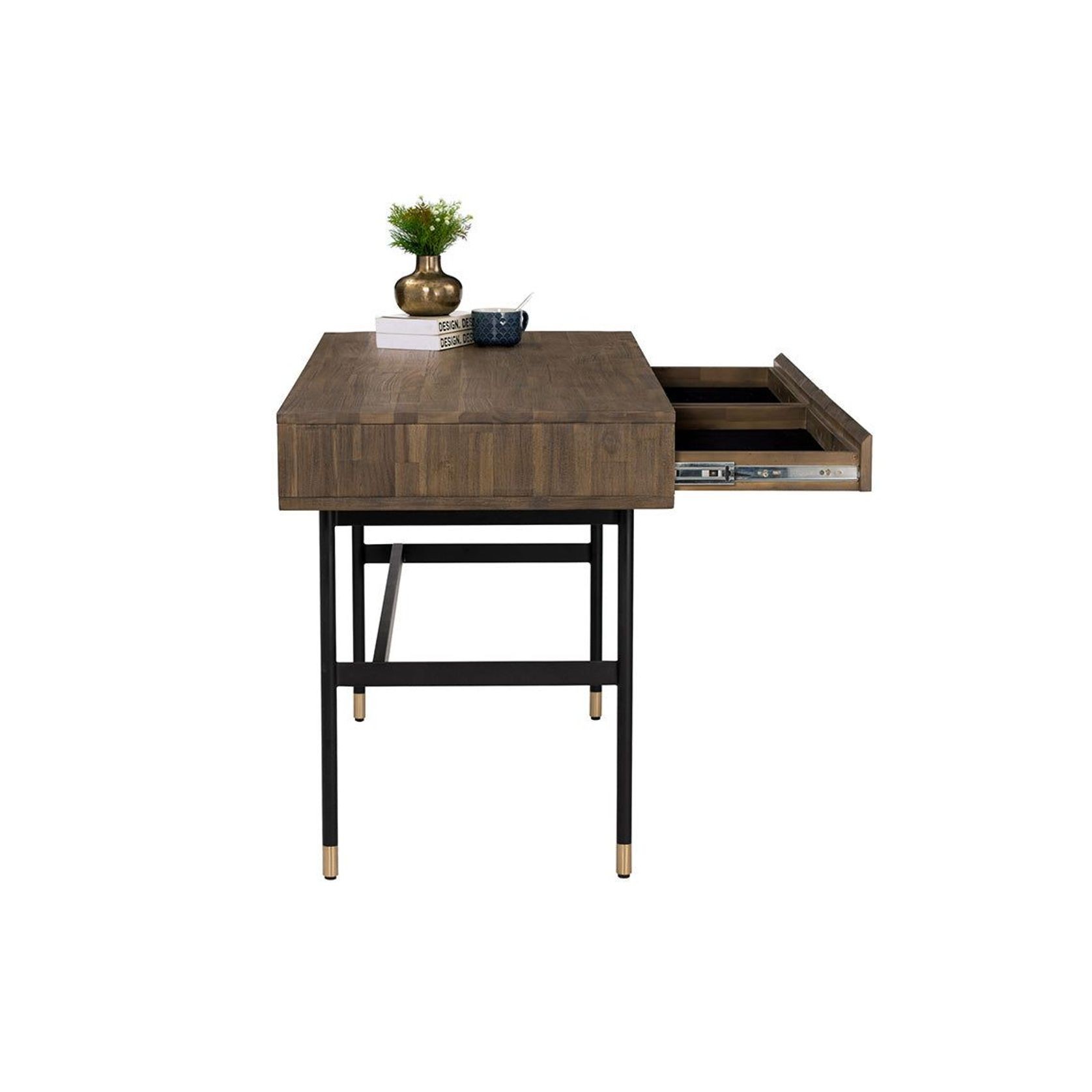 HAMILTON Study Desk Solid Acacia Wood 140cm - Toffee gallery detail image