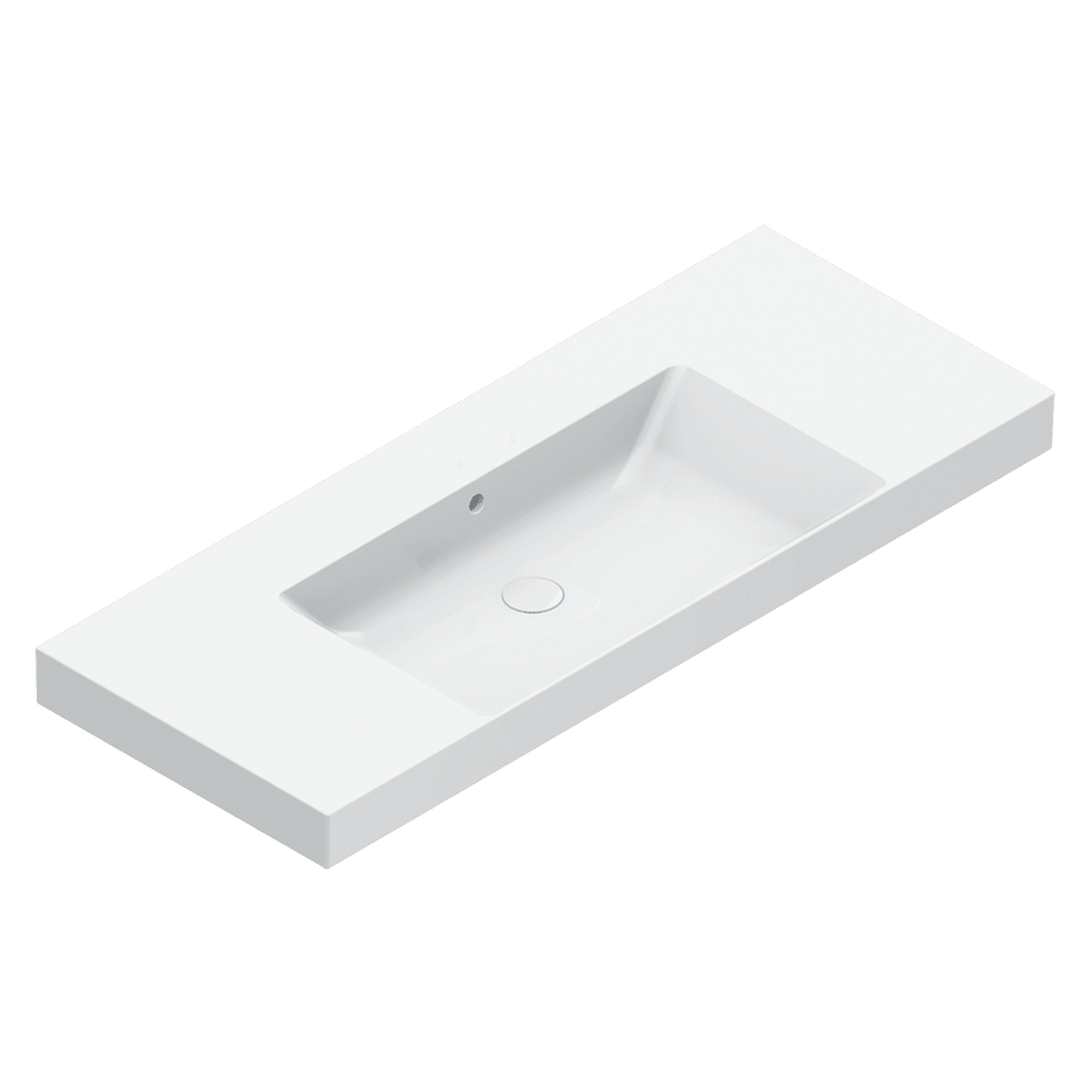 Zero 125 Centre Basin No Taphole Gloss White gallery detail image