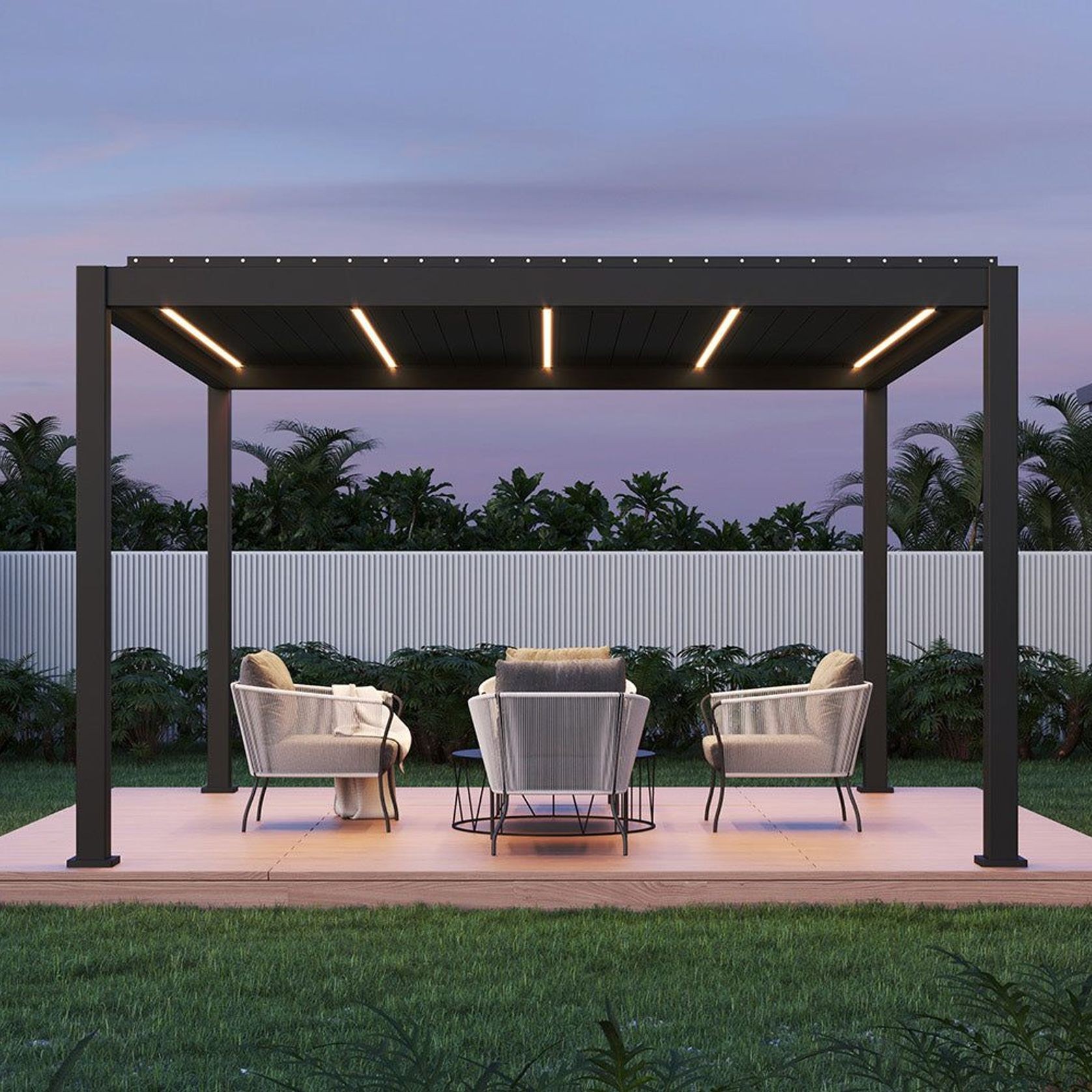 Caribbean Motorised Freestanding Louvre Roof Aluminium Pergola gallery detail image