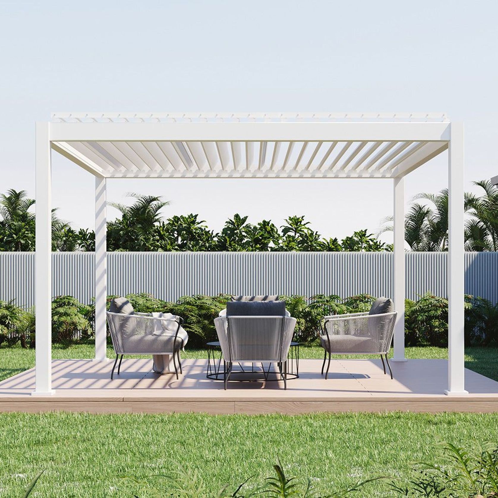 Caribbean Motorised Freestanding Louvre Roof Aluminium Pergola gallery detail image