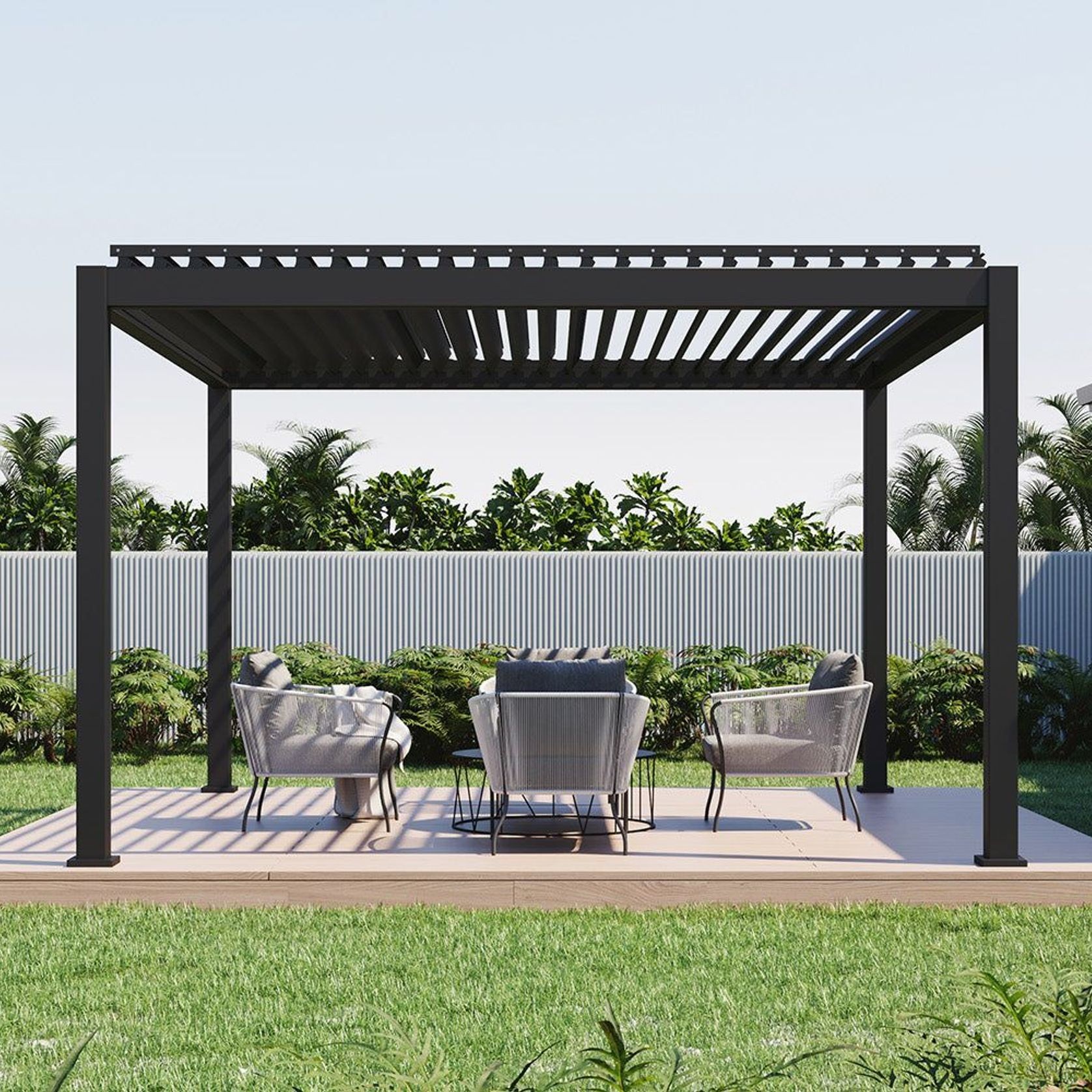 Caribbean Motorised Freestanding Louvre Roof Aluminium Pergola gallery detail image
