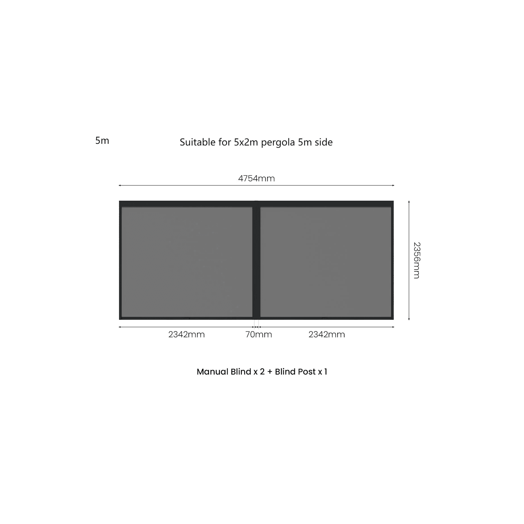 Retractable Shade Blind For Baltic Freestanding Pergola 2.0 gallery detail image