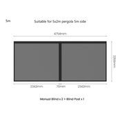 Retractable Shade Blind For Baltic Wall Mounted Pergola 2.0 gallery detail image