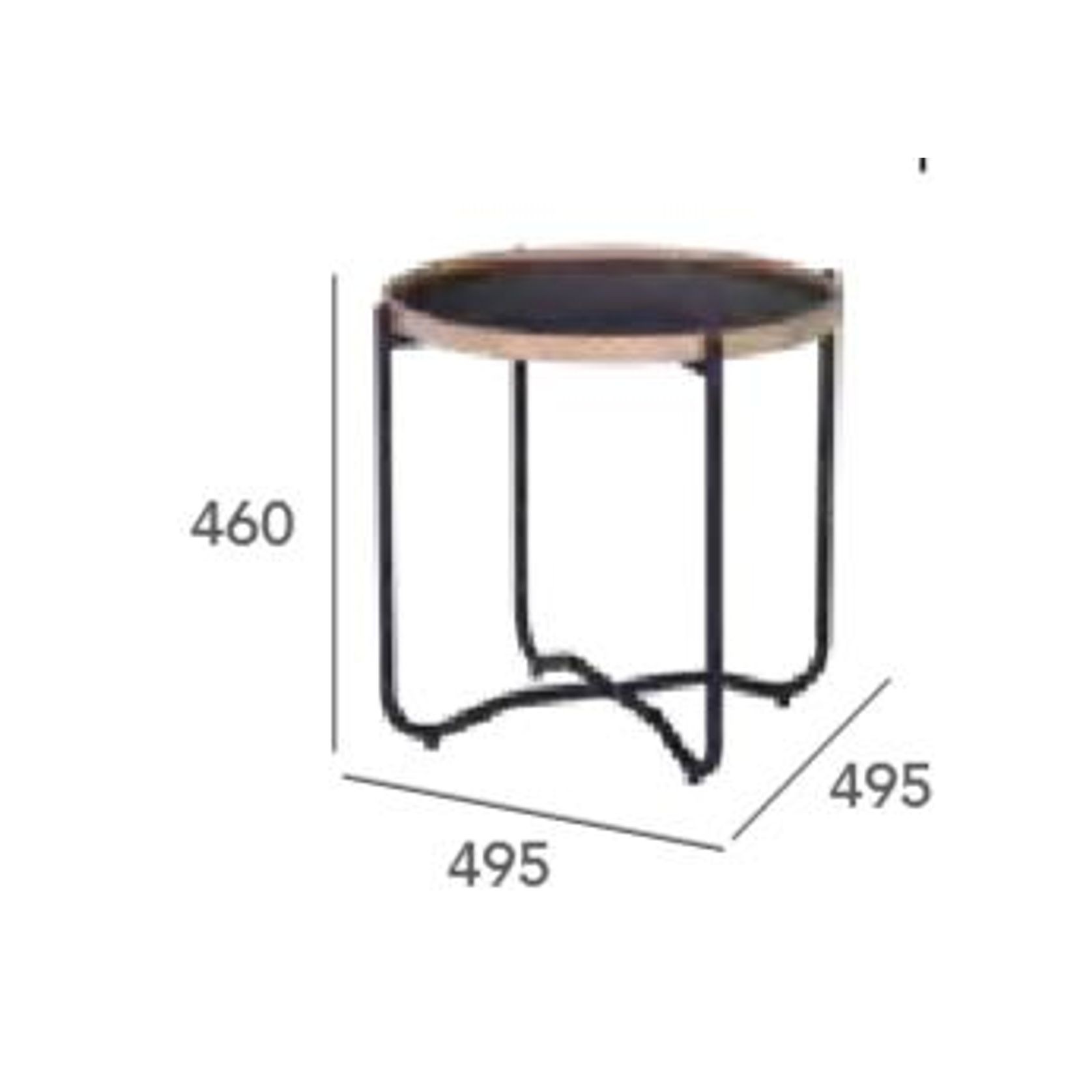 TANIX Side Table - Round - Black gallery detail image