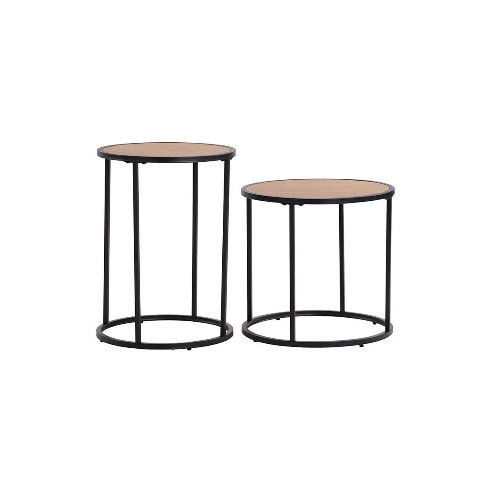 BRADFORD Side Table 40cm - Natural & Black gallery detail image