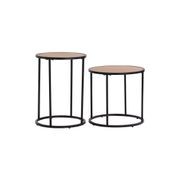 BRADFORD Side Table 40cm - Natural & Black gallery detail image