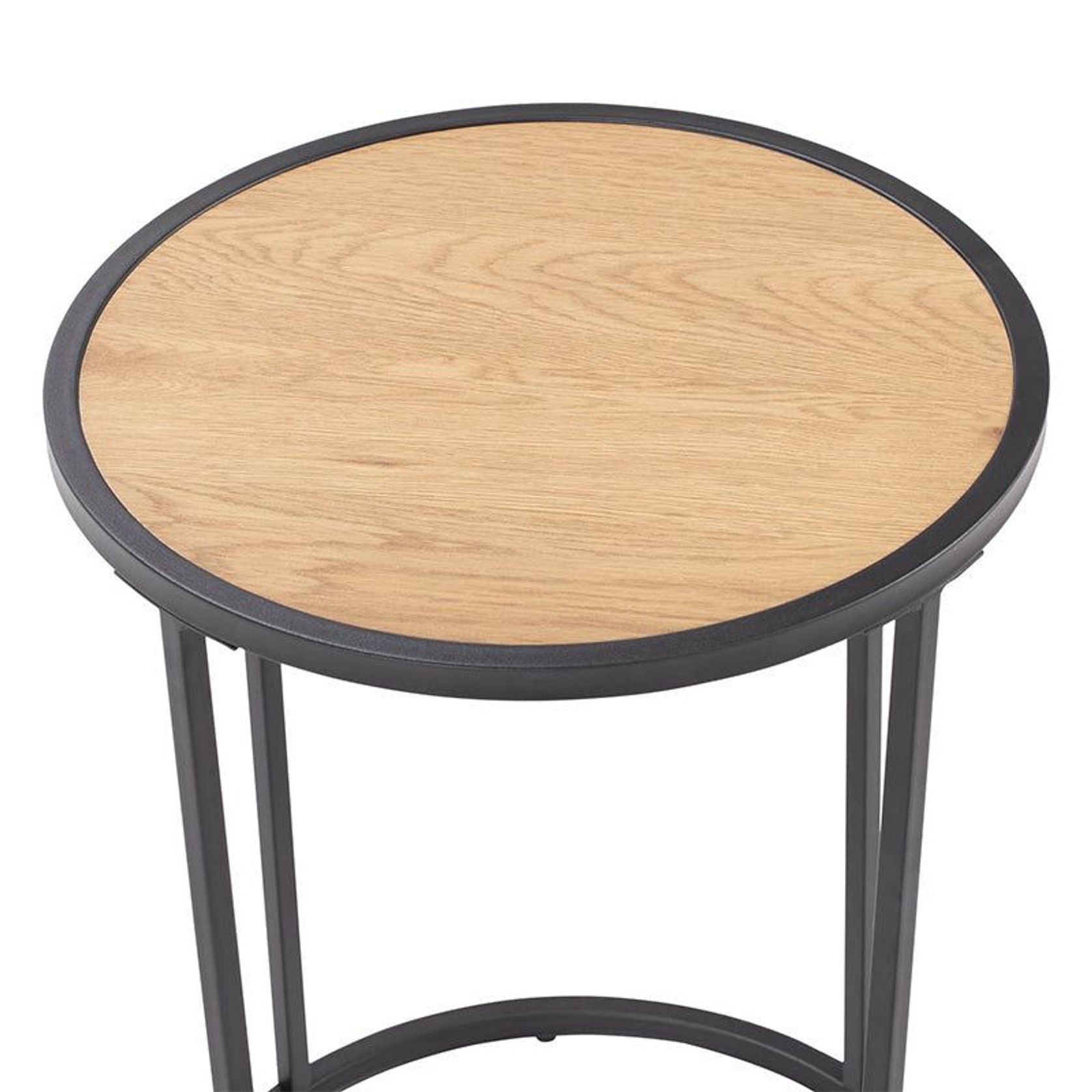 BRADFORD Side Table 40cm  - Natural & Black gallery detail image