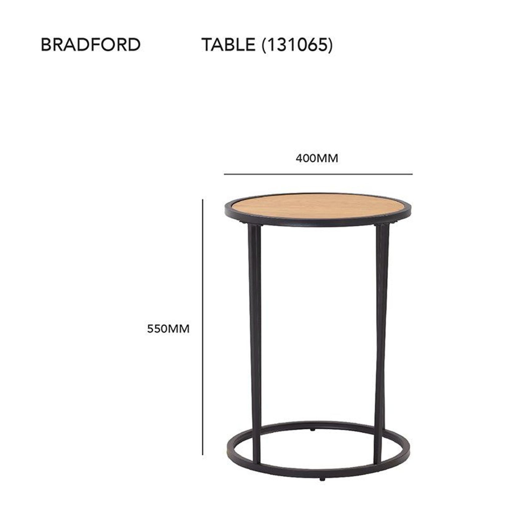BRADFORD Side Table 40cm  - Natural & Black gallery detail image