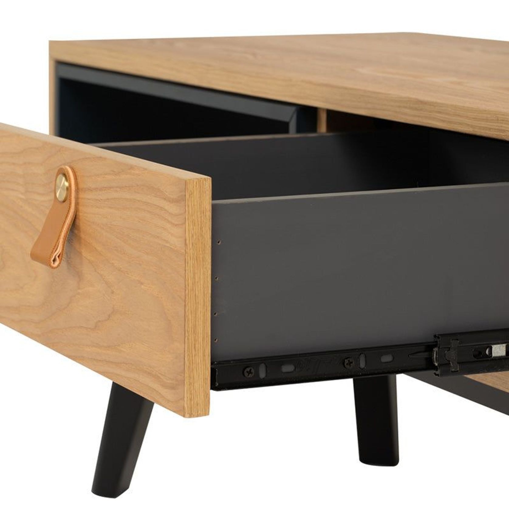 CASTOR Coffee Table 100cm - Natural, Navy Blue & Black gallery detail image