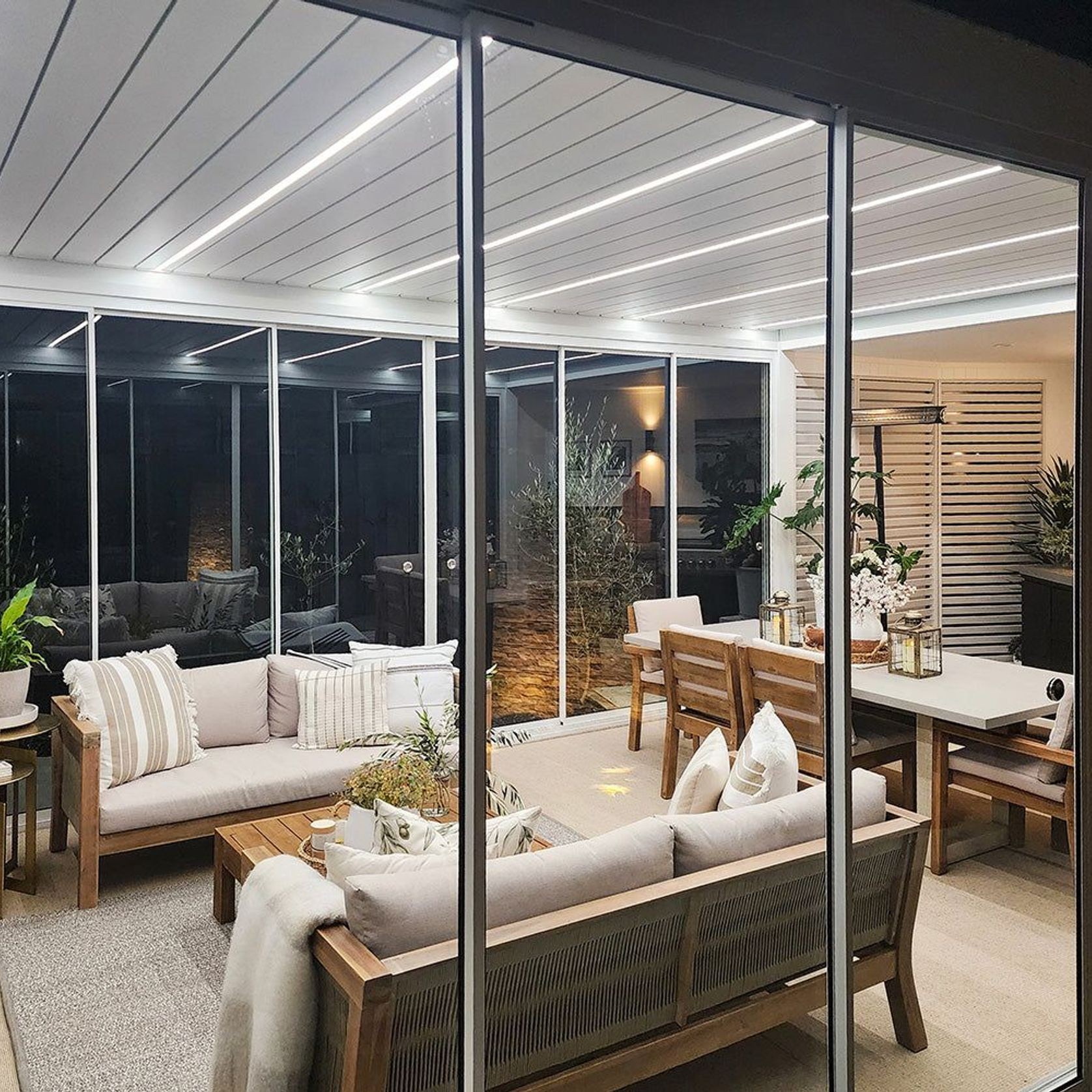 Caribbean & Atlantic Freestanding Pergola Frame Glass Sliding Door gallery detail image