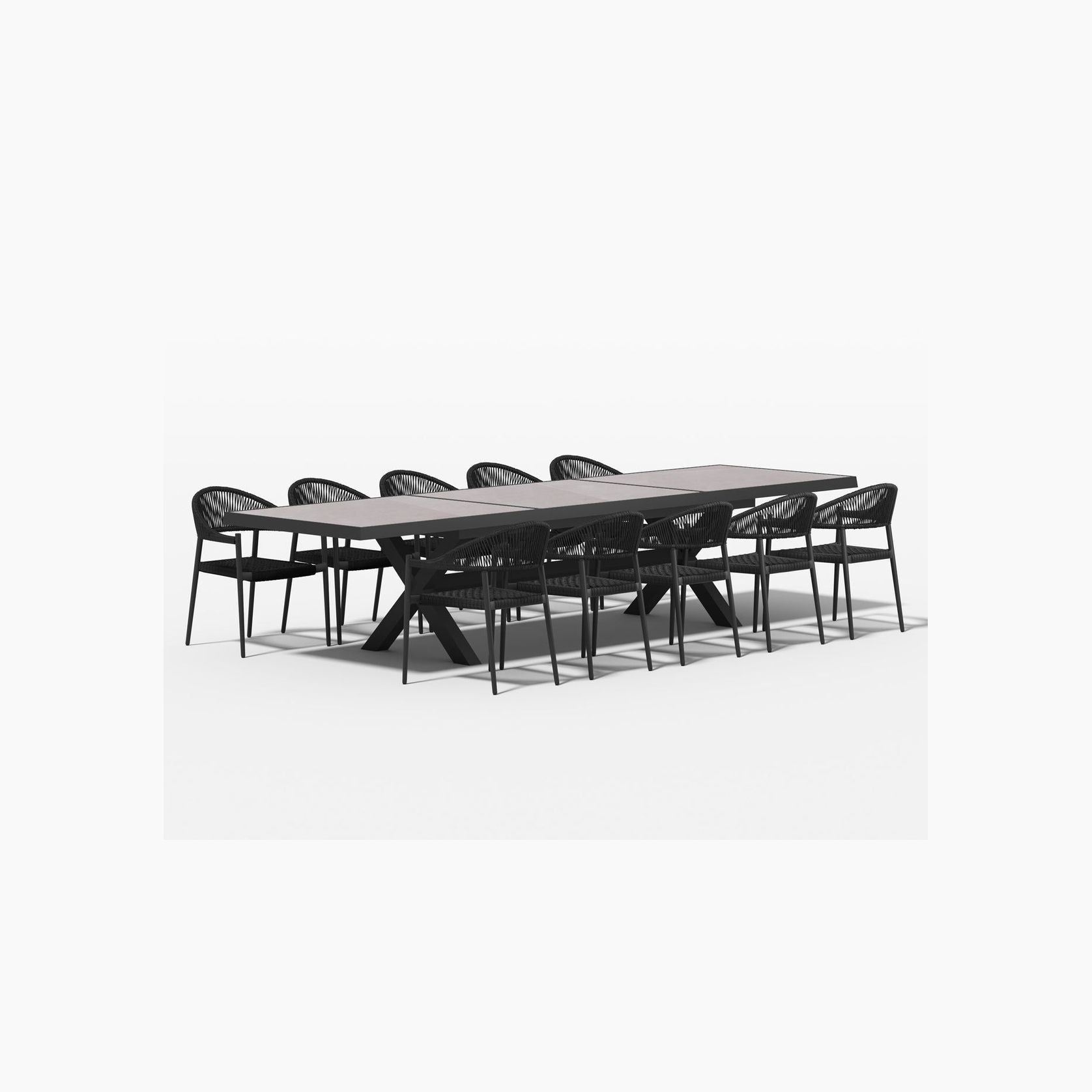 Accentor Extendable Table (240-360)cm With Magpie Chairs 11-Piece Outdoor Dining Set gallery detail image