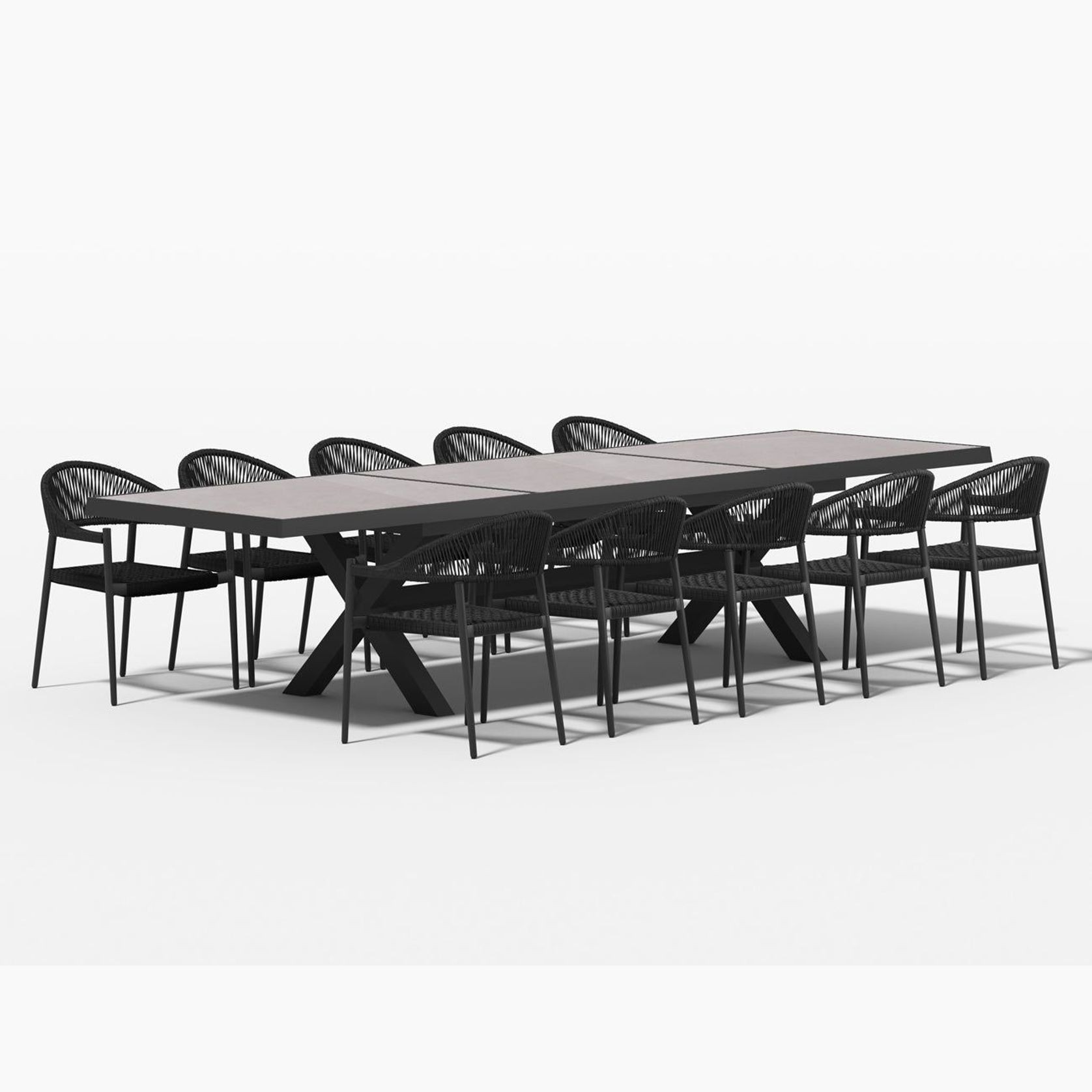 Accentor Extendable Table (240-360)cm With Magpie Chairs 11-Piece Outdoor Dining Set gallery detail image