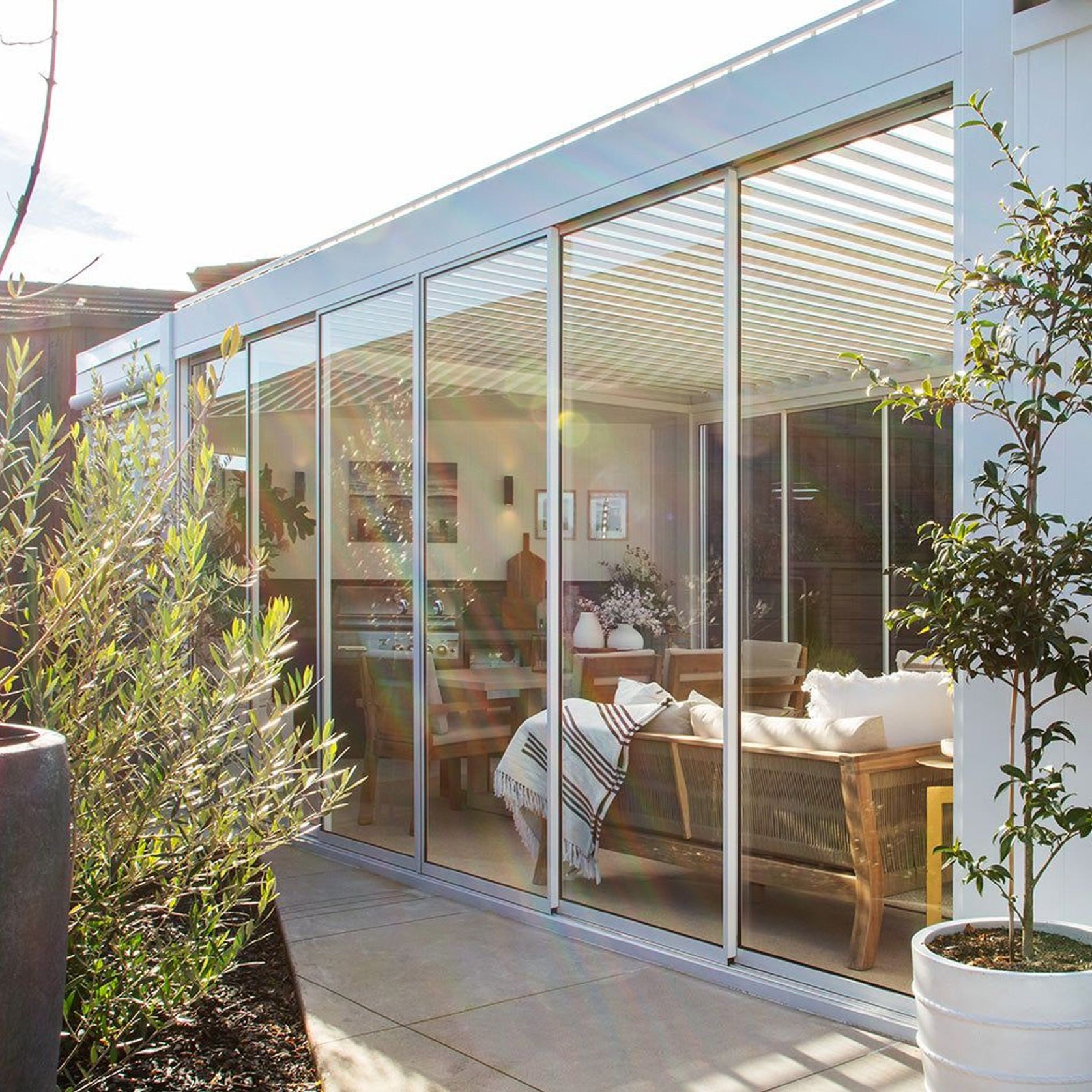 Tasman Motorised Wall Mounted Louvre Roof / Pergola gallery detail image