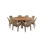 Solomon 1.8m Round Cream Outdoor Table with Chairs gallery detail image