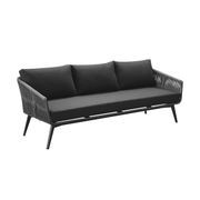 Kereru Aluminium and Rope Outdoor 3 Seater Sofa gallery detail image
