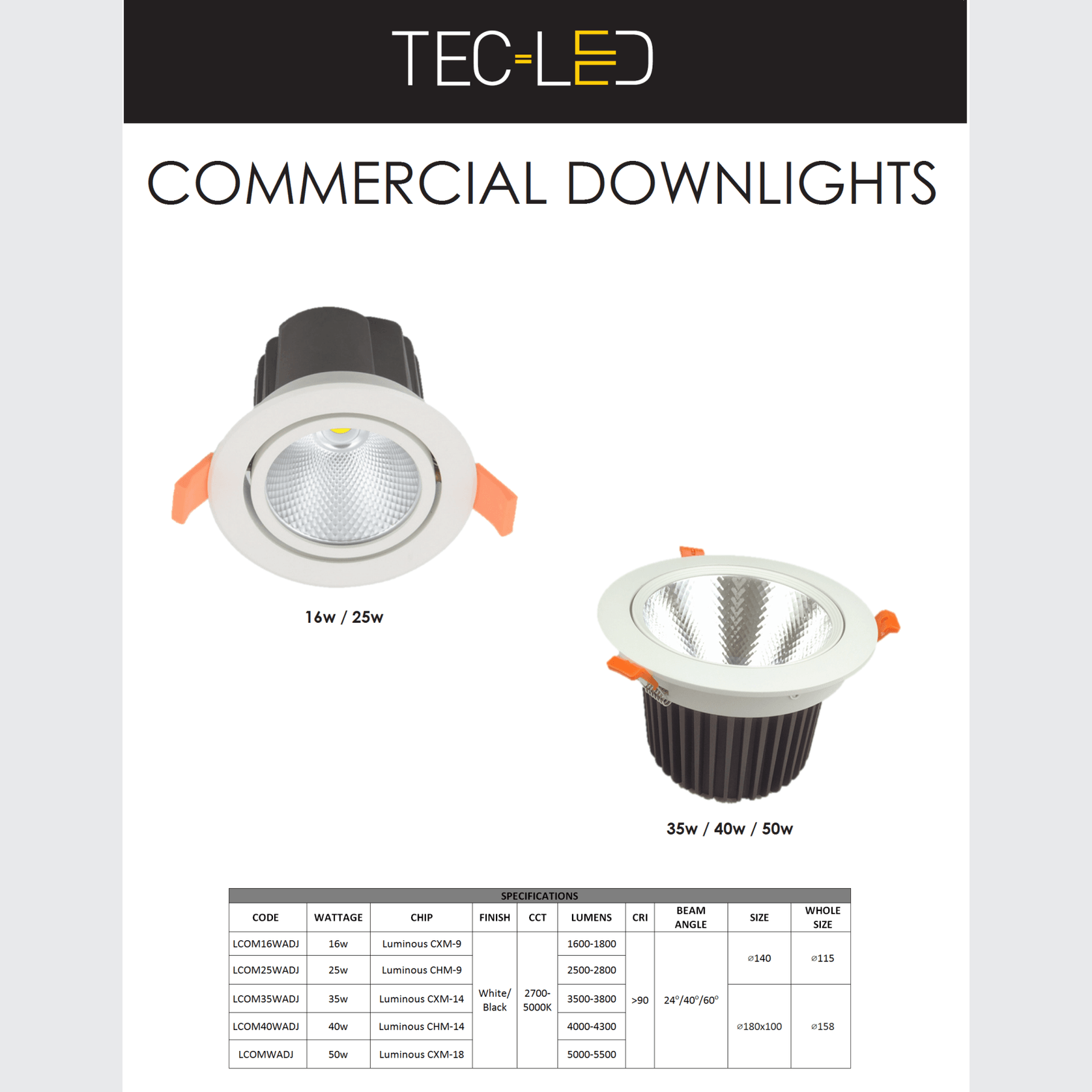 LED Commercial Downlight gallery detail image