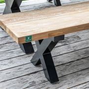 Fortico Teak X-leg Bench Seat 280cm gallery detail image